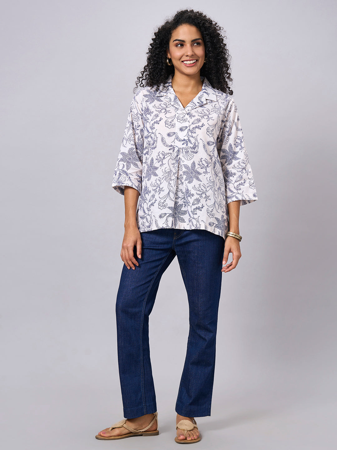Buy Women's Cotton Linen Casual Wear Regular Fit Blouse|Cottonworld