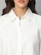 Women's White 100% Cotton Regular Fit Blouse