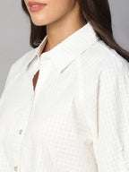 Women's White 100% Cotton Regular Fit Blouse
