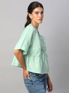 Women’s Linen Regular Fit Blouse Green