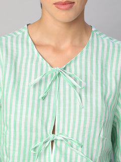 Women’s Linen Regular Fit Blouse Green