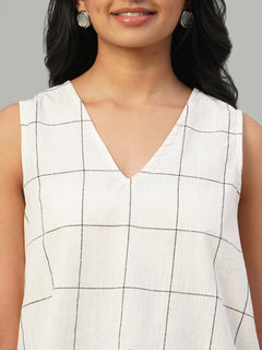 Women's 100% Cotton Regular Fit Blouse Natural/Black