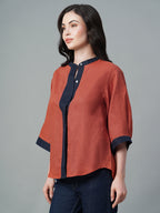 Women's Amber 100% Linen Regular Fit Blouse