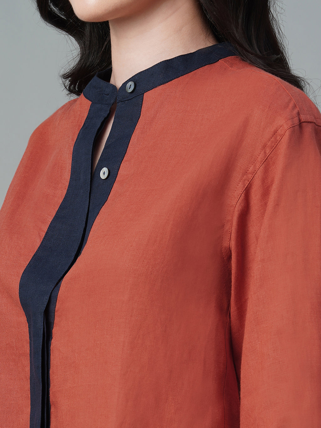 Women's Amber 100% Linen Regular Fit Blouse