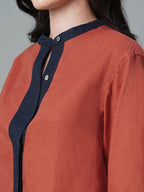 Women's Amber 100% Linen Regular Fit Blouse