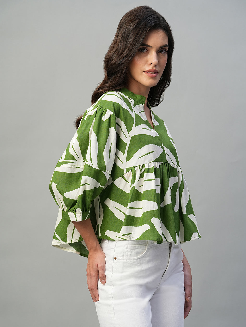 Women's Green Viscose Regular Fit Blouse