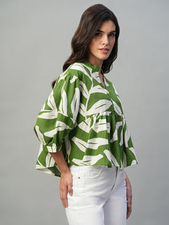 Women's Viscose Regular Fit Blouse Green