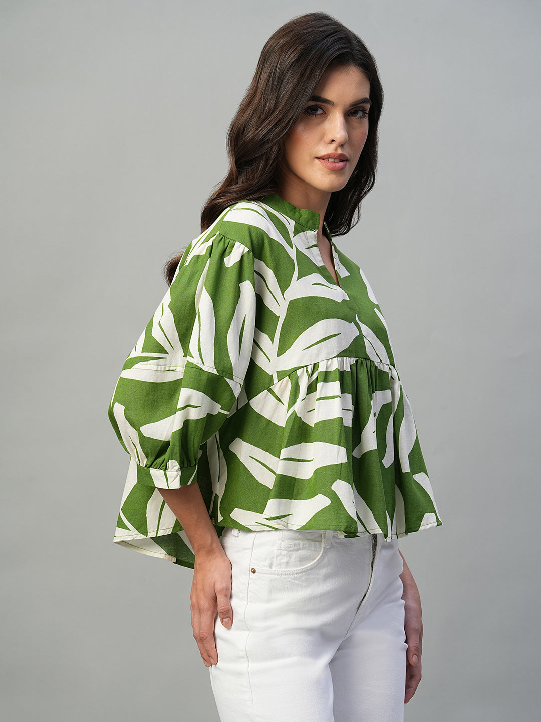 Women's Green Viscose Regular Fit Blouse