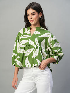Women's Viscose Regular Fit Blouse Green