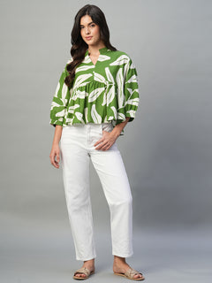 Women's Viscose Regular Fit Blouse Green