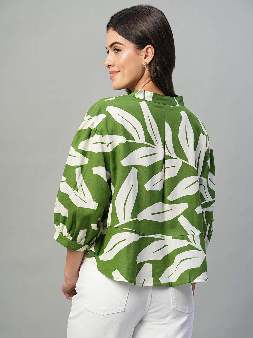 Women's Green Viscose Regular Fit Blouse