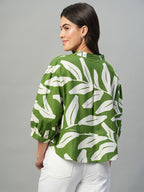 Women's Green Viscose Regular Fit Blouse