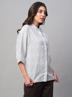 Women’s Linen Viscose Regular Fit Blouse White