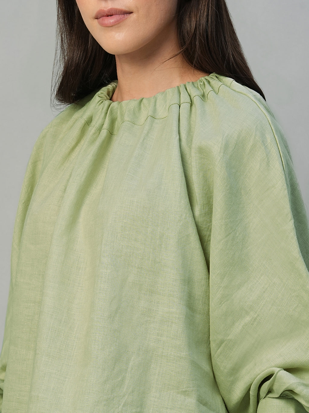Women's Sage 100% Linen Regular Fit Blouse