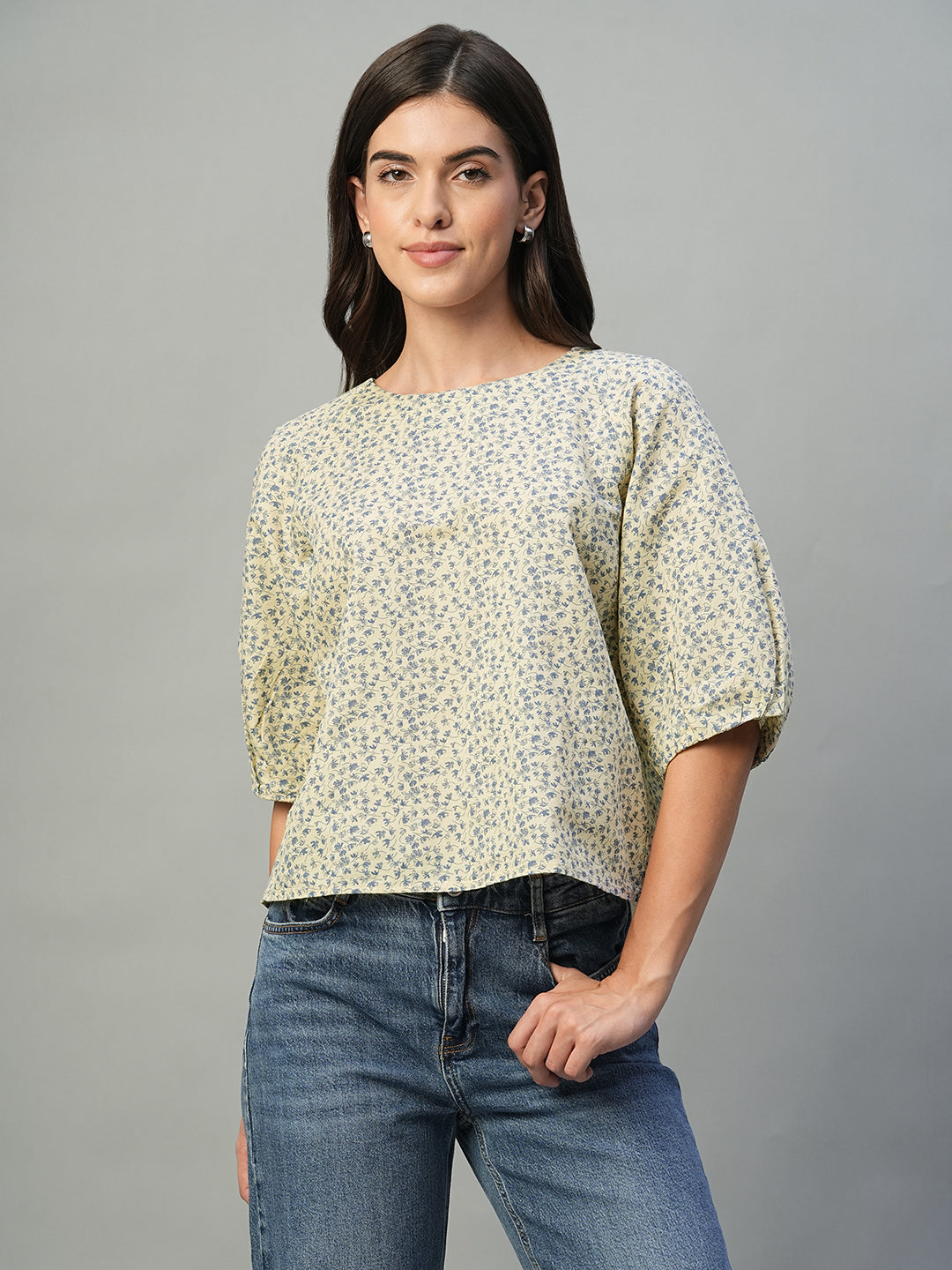 Women's Natural Linen Cotton Regular Fit Blouse