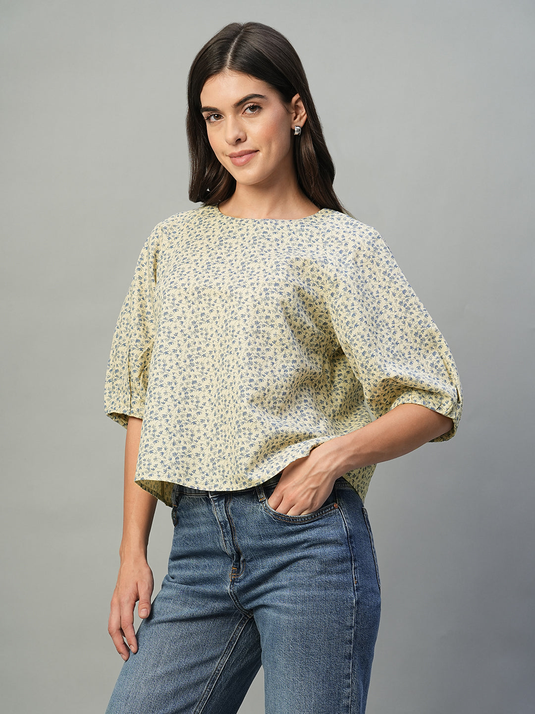 Women's Natural Linen Cotton Regular Fit Blouse