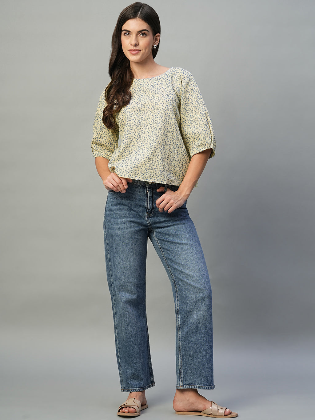 Women's Natural Linen Cotton Regular Fit Blouse
