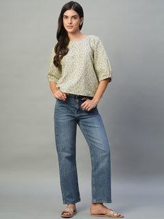 Women's Natural Linen Cotton Regular Fit Blouse