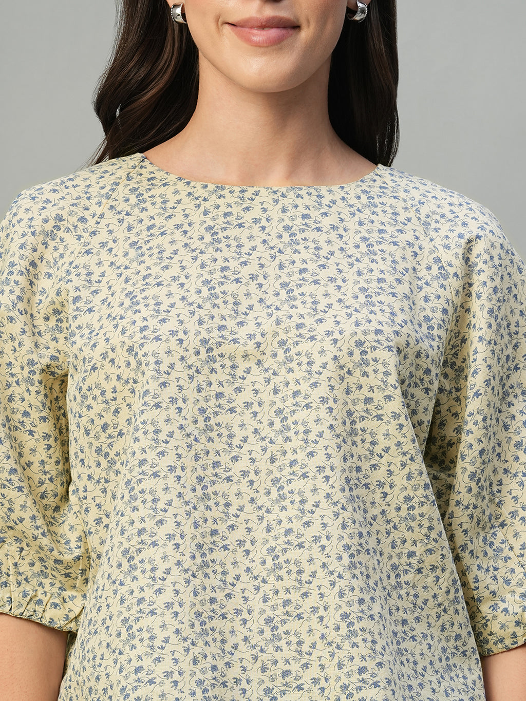 Women's Natural Linen Cotton Regular Fit Blouse