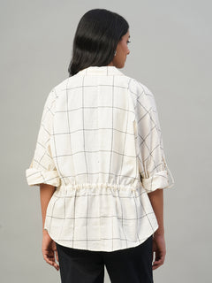 Women’s Cotton Regular Fit Blouse Natural Black