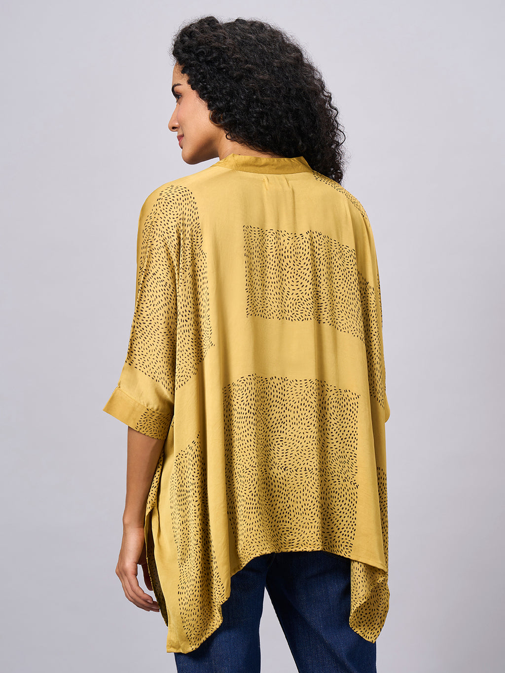 Women's Mustard Modal Viscose Boxy Fit Blouse