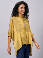 Women's Mustard Modal Viscose Boxy Fit Blouse