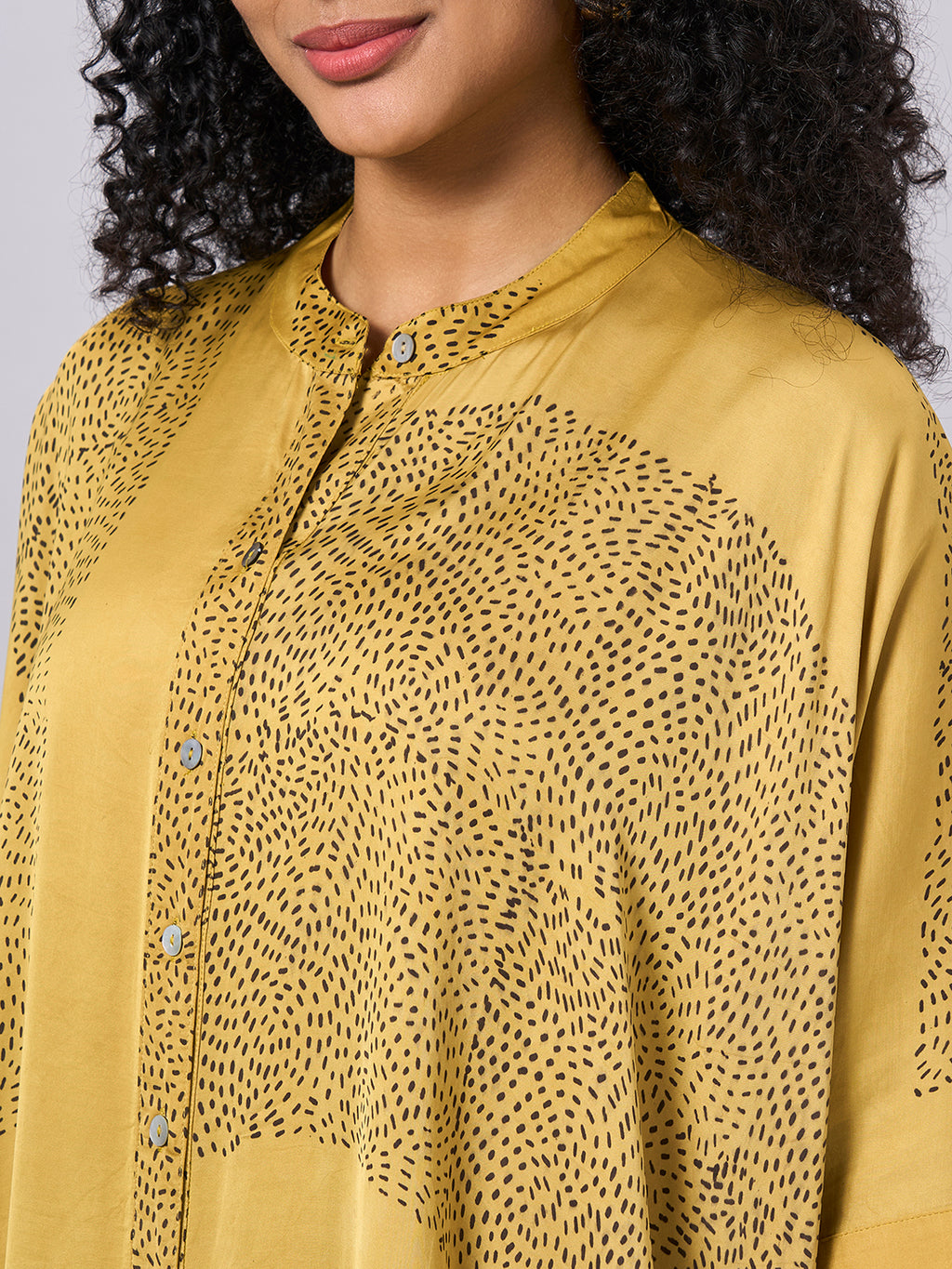 Women's Mustard Modal Viscose Boxy Fit Blouse