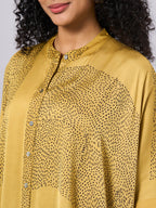 Women's Mustard Modal Viscose Boxy Fit Blouse