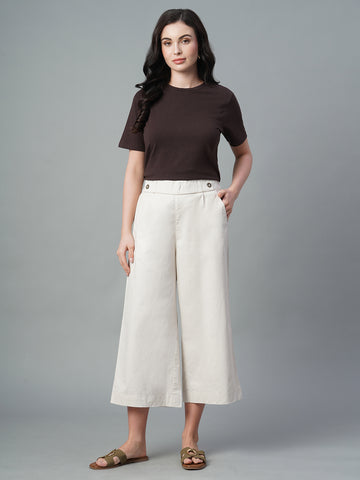 Women's Natural Cotton Lycra Regular Fit Culotte
