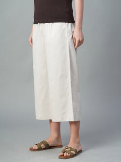 Women’s Cotton Lycra Regular Fit Culotte Natural