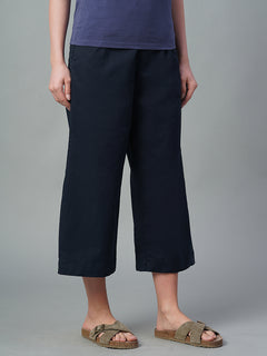 Women’s Cotton Lycra Regular Fit Culotte Navy