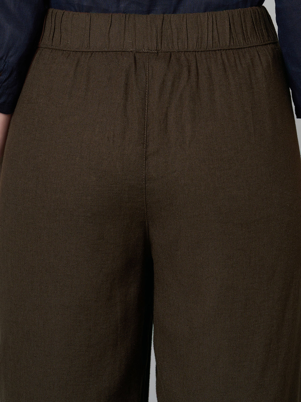 Women's Brown Linen Viscose Regular Fit Culotte