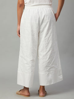 Women's 100% Cotton Cropped Culottes White