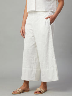 Women's 100% Cotton Cropped Culottes White