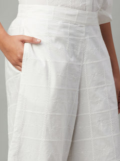 Women's 100% Cotton Cropped Culottes White