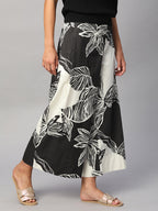 Women's White/Black 100% Cotton Regular Fit Culotte
