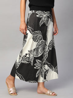 Women's 100% Cotton Regular Fit Culotte White/Black