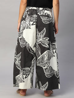 Women's 100% Cotton Regular Fit Culotte White/Black