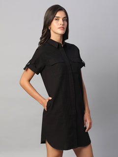 Women’s Cotton Regular Fit Dress Black