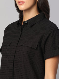 Women’s Cotton Regular Fit Dress Black