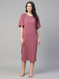 Women’s Cotton Loose Fit Dress Wine