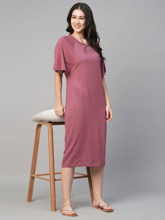 Women’s Cotton Loose Fit Dress Wine
