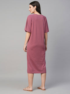 Women’s Cotton Loose Fit Dress Wine