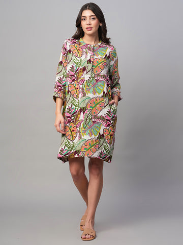 Women's Multi 100% Cotton Regular Fit Dress