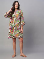 Women's Multi 100% Cotton Regular Fit Dress
