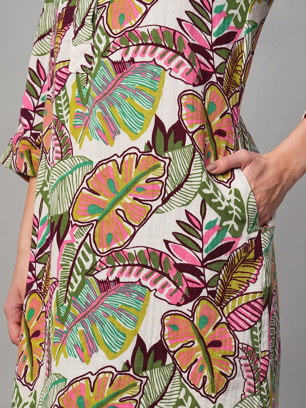 Women's Multi 100% Cotton Regular Fit Dress