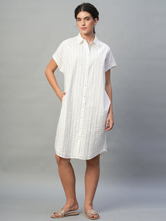 Women’s Cotton Regular Fit Dress White