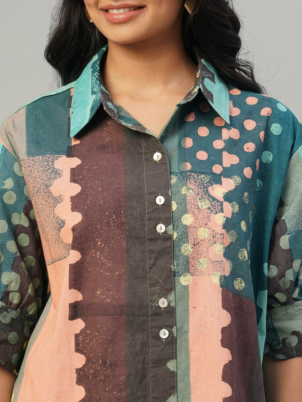 Women's Multi 100% Cotton Boxy Fit Dress