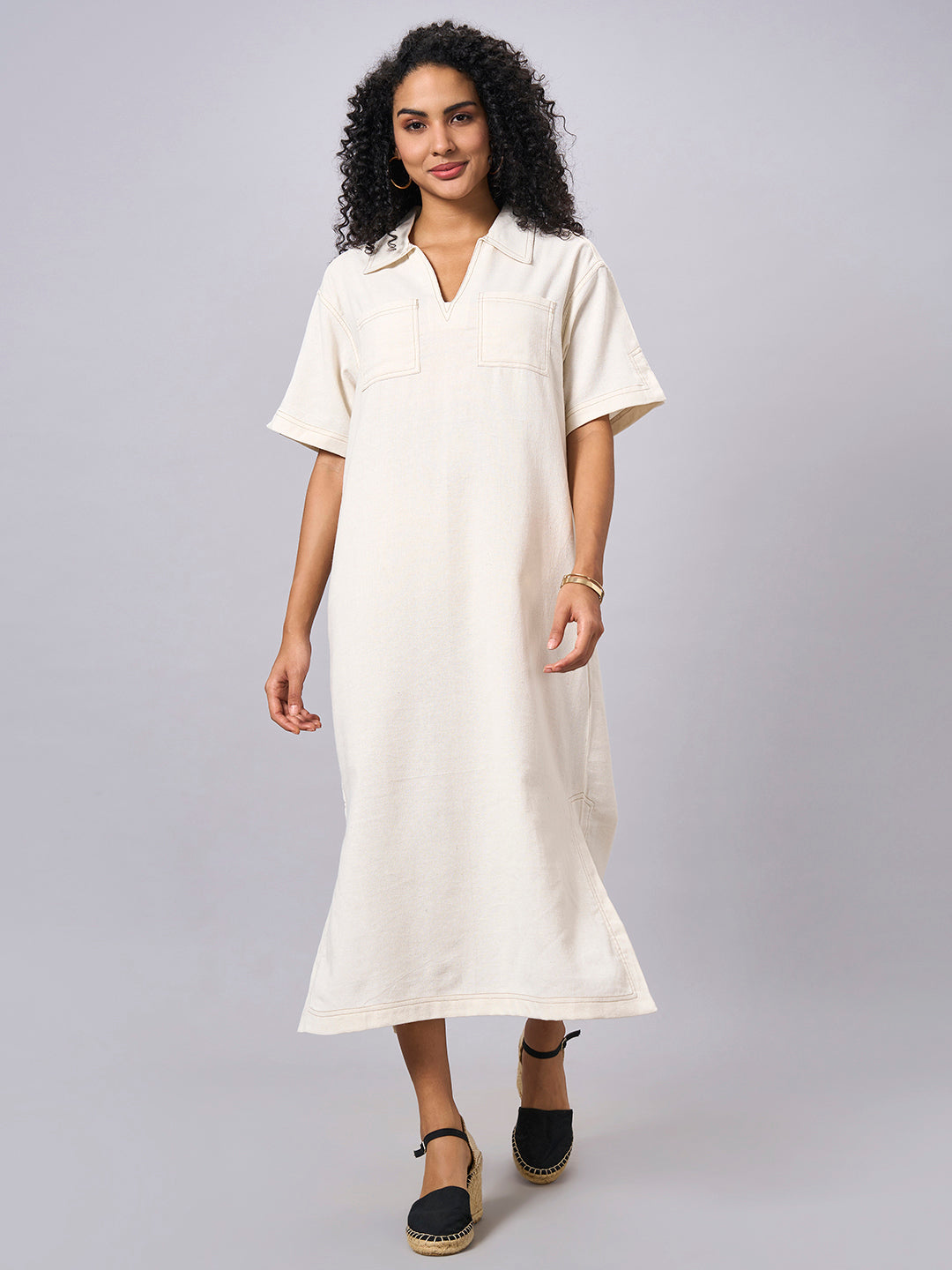 Women's Natural 100% Cotton Regular Fit Dress