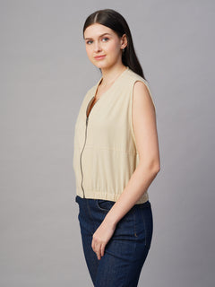 Women's 100% Cotton Boxy Fit Jacket Corduroy Offwhite